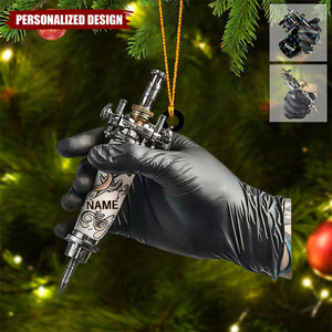 Personalized Tattoo Artist Ornament-Christmas Gift for Tattoo Lover or Piercer