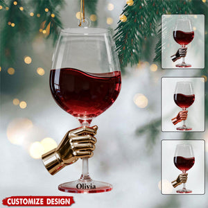 Personalized Wine Glass Christmas Ornament