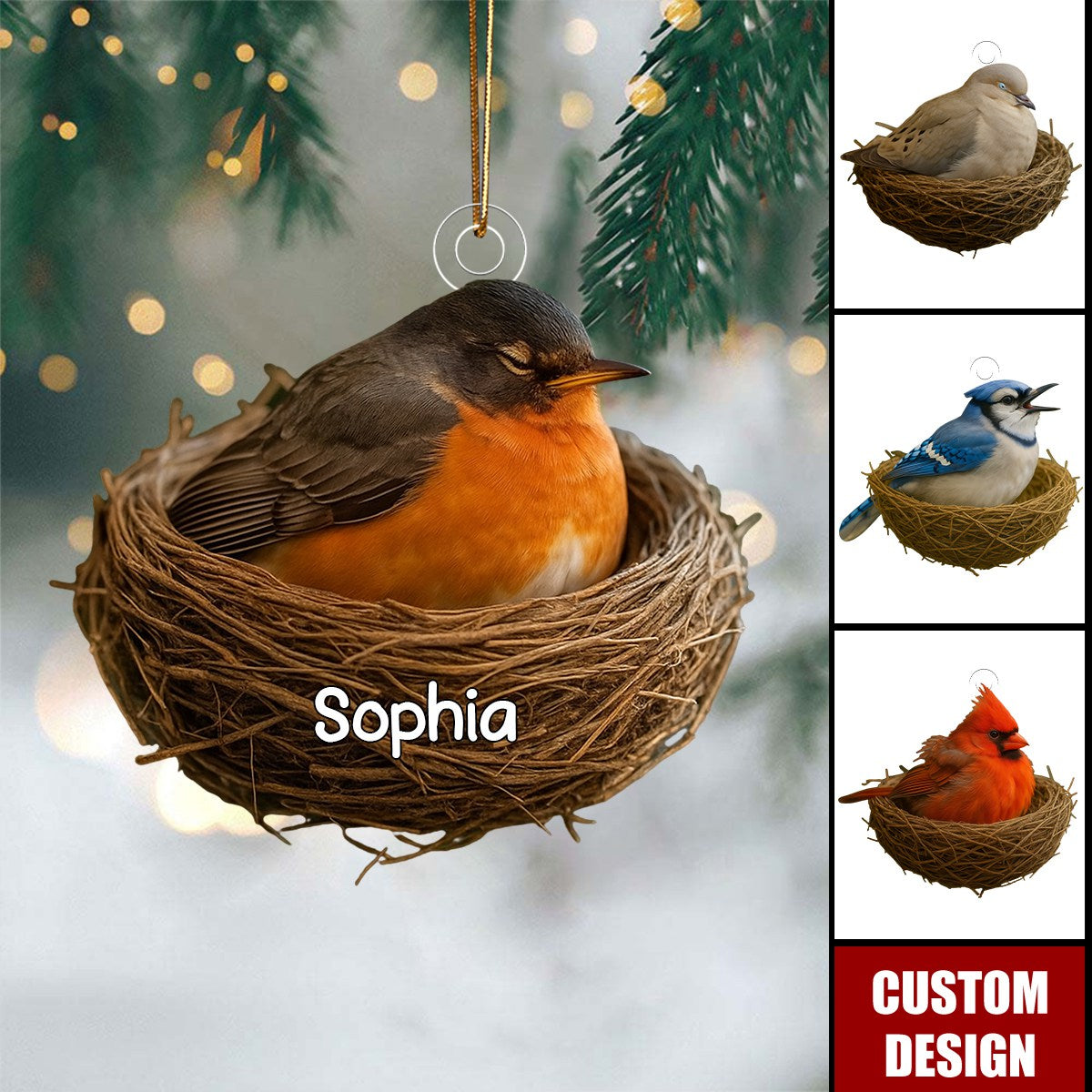 Personalized Christmas Ornament For Bird Lovers