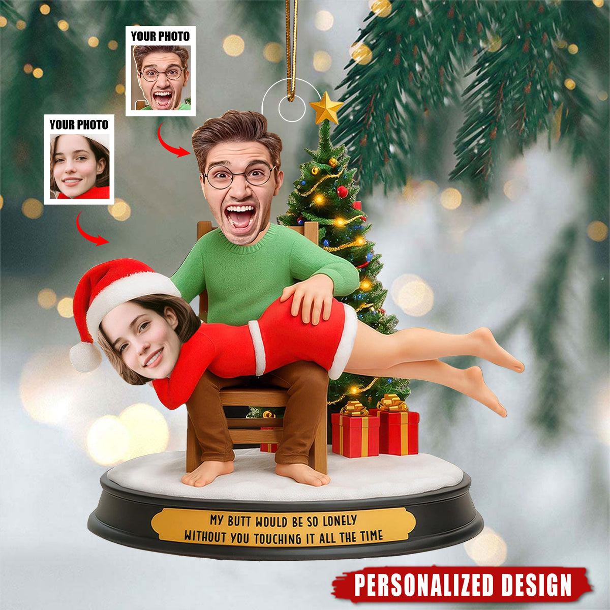 Personalized Couple Photo Ornament-Couples Gifts For Christmas