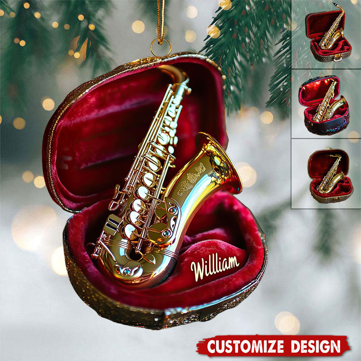Personalized Saxophone Christmas Ornament - Gift For Musician