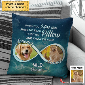 Custom Photo Hug This Pillow When You Miss Me - Memorial Personalized Custom Pillow