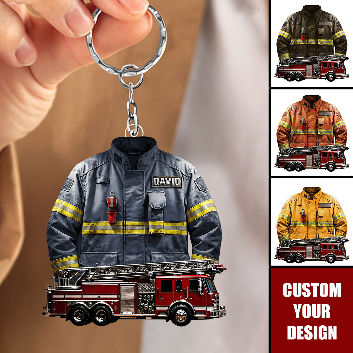 Personalized Firefighter Hero Keychain Gifts For Firefighter