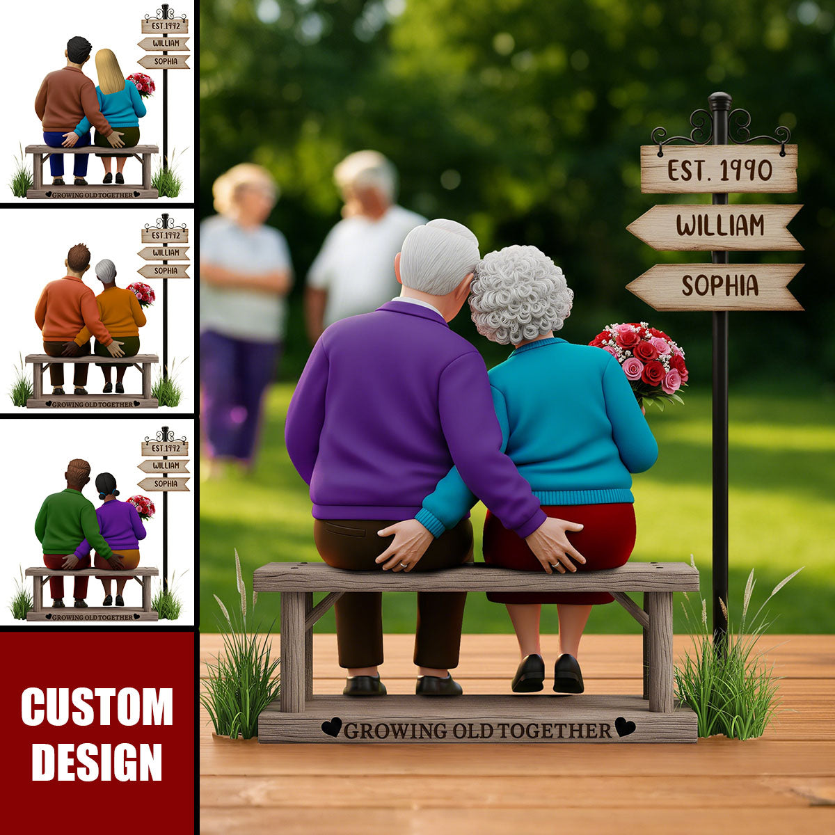 Funny Old Couple Acrylic Plaque - Personalized Gifts For Couple
