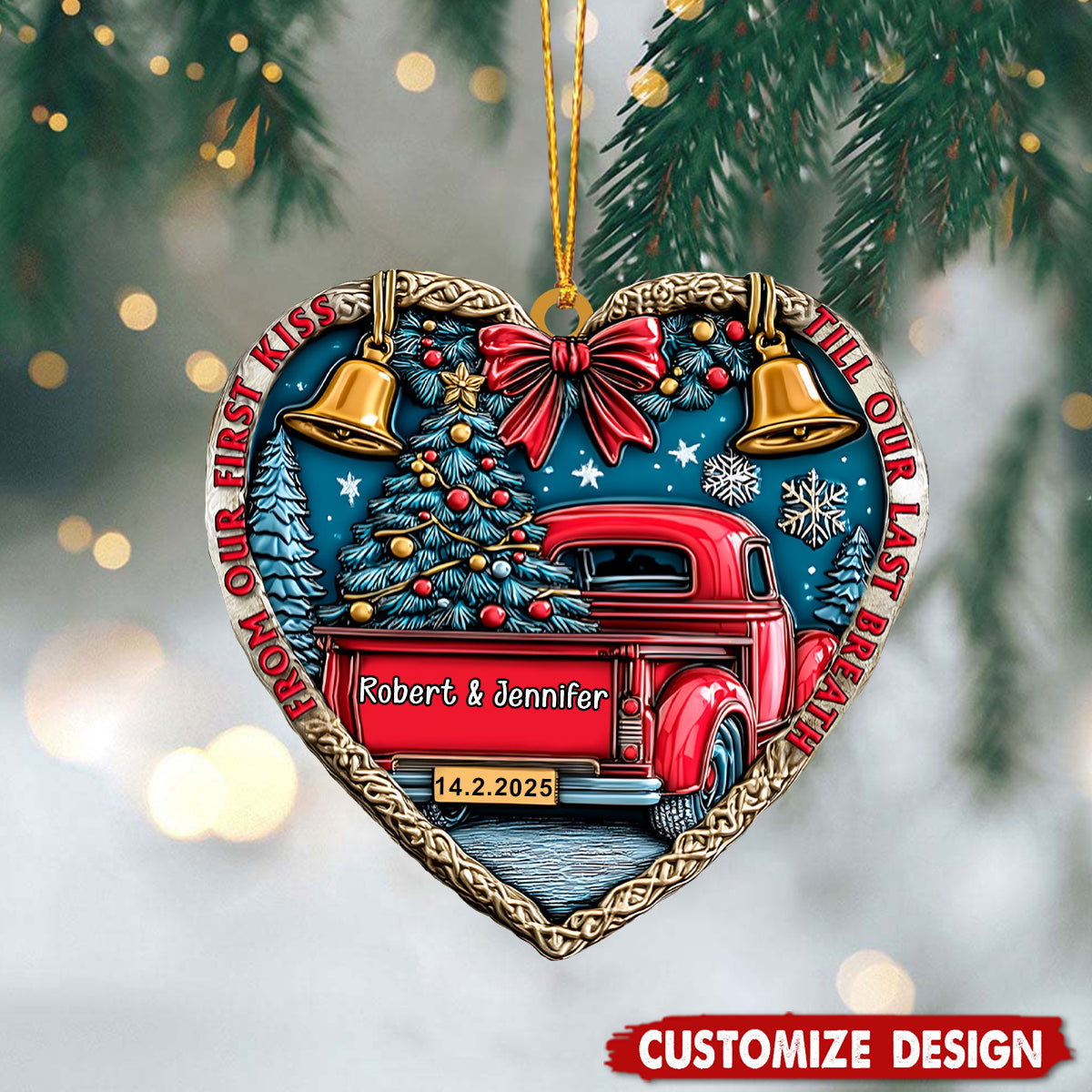 From Our First Kiss Till Our Last Breath - Personalized Couple Ornament