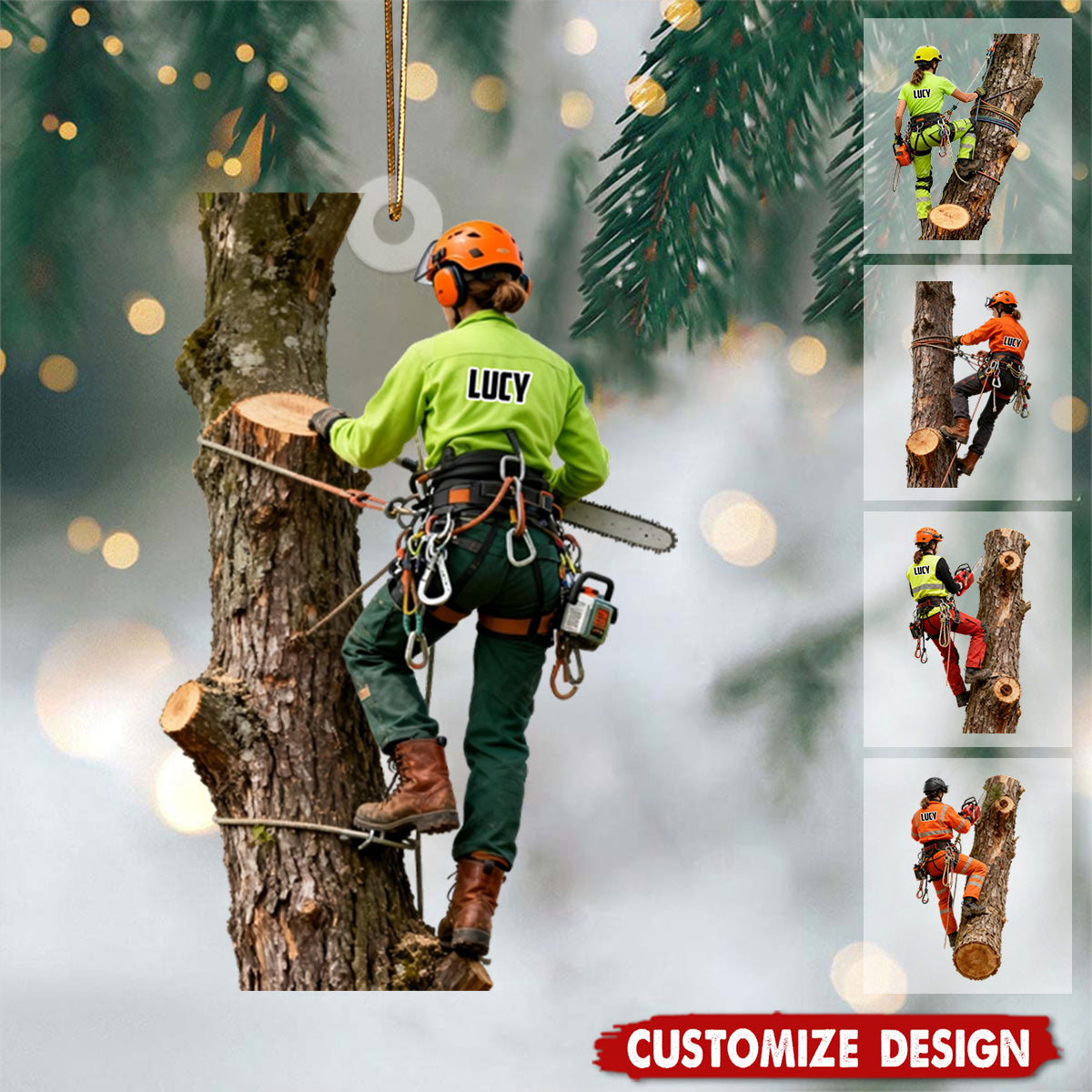 New Release - Personalized Female/Male Arborist Christmas Ornament - Gift For Arborist