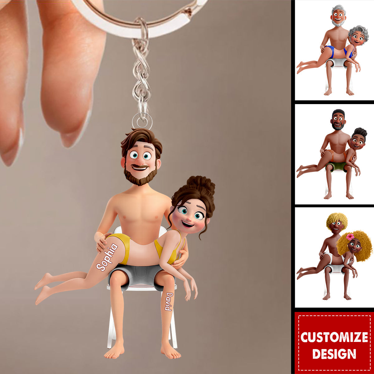 Personalized Naughty Couple Keychain Gifts For Couple