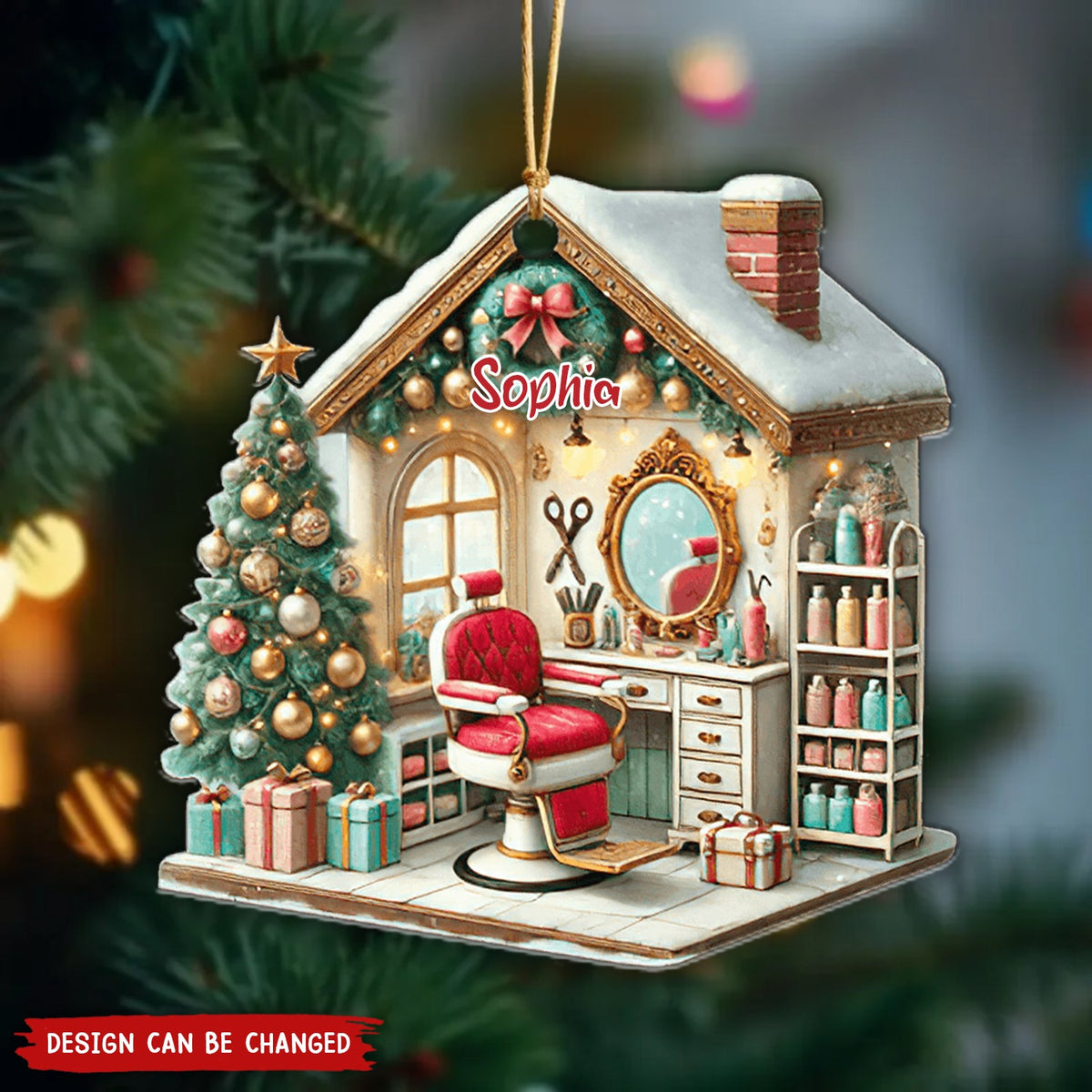 Personalized Hair Salon Ornament, Gift For Hairdresser-New Release