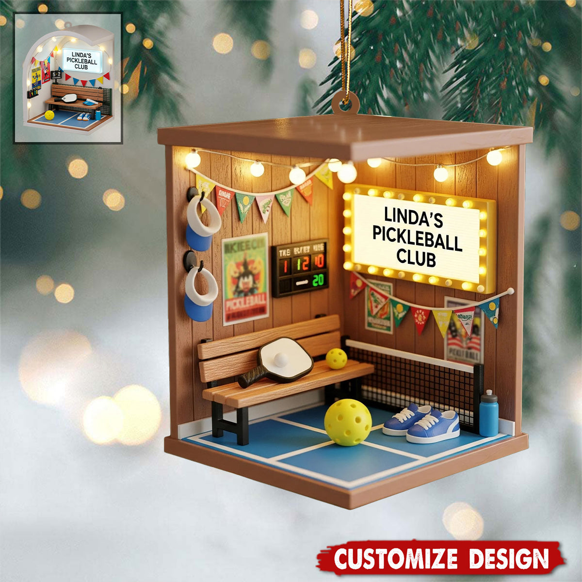 Personalized Pickleball Christmas Ornament - Gift For Double Partner Friend, Pickleball Keepsake, Pickle ball Partner