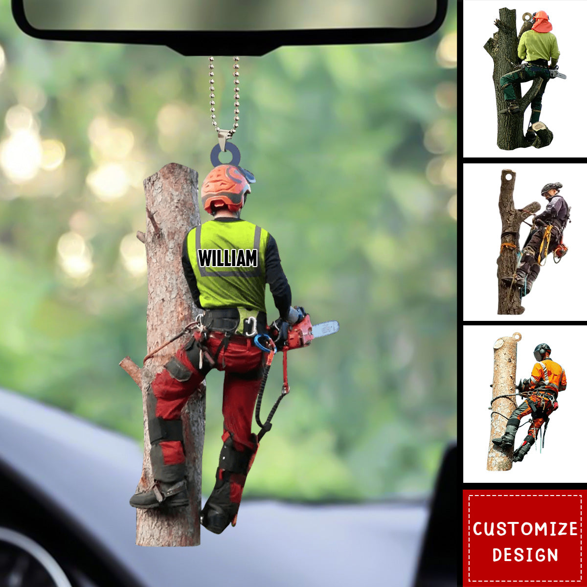 Personalized Arborist Car Hanging Ornament