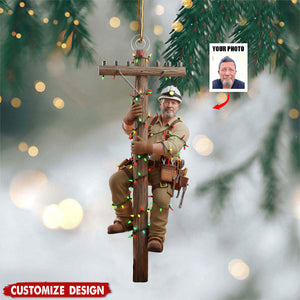 Keeping the Lights On - Personalized Lineman Ornament