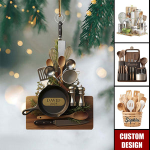 Personalized Kitchen Utensils Christmas Ornament