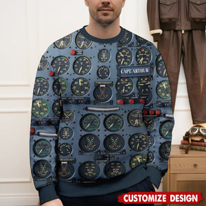 Pilot Control Panel Ugly Sweater - Personalized Christmas Gifts For Pilot