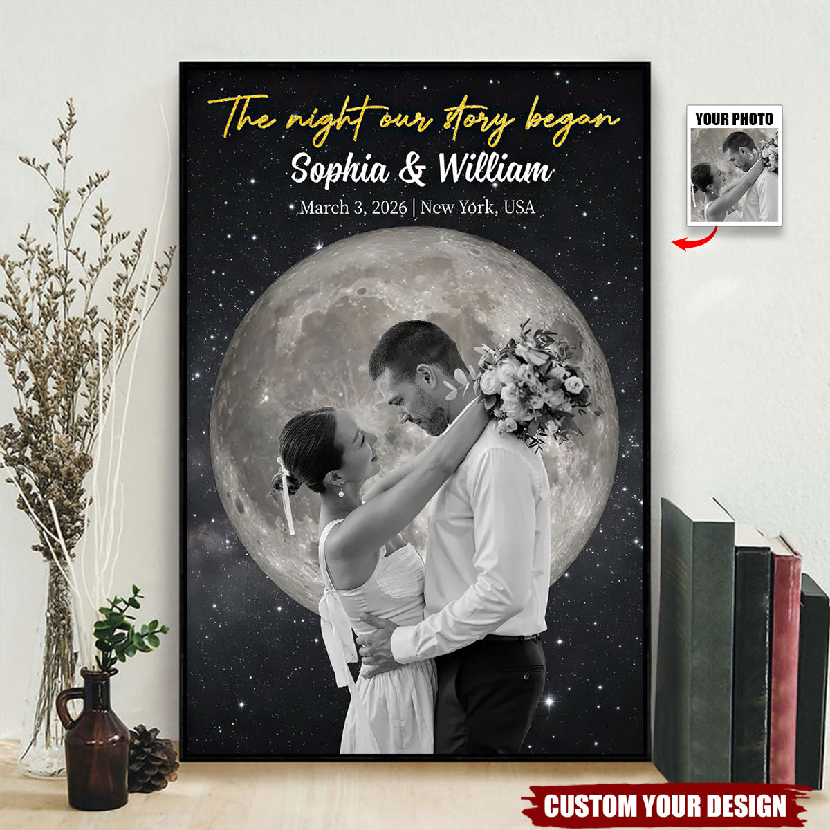 Moon Phase Custom Photo The Night Our Story Began - Personalized Poster