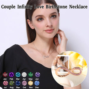 Personalized Convertible Infinity Love Birthstone Necklace-Valentine's Day Gift