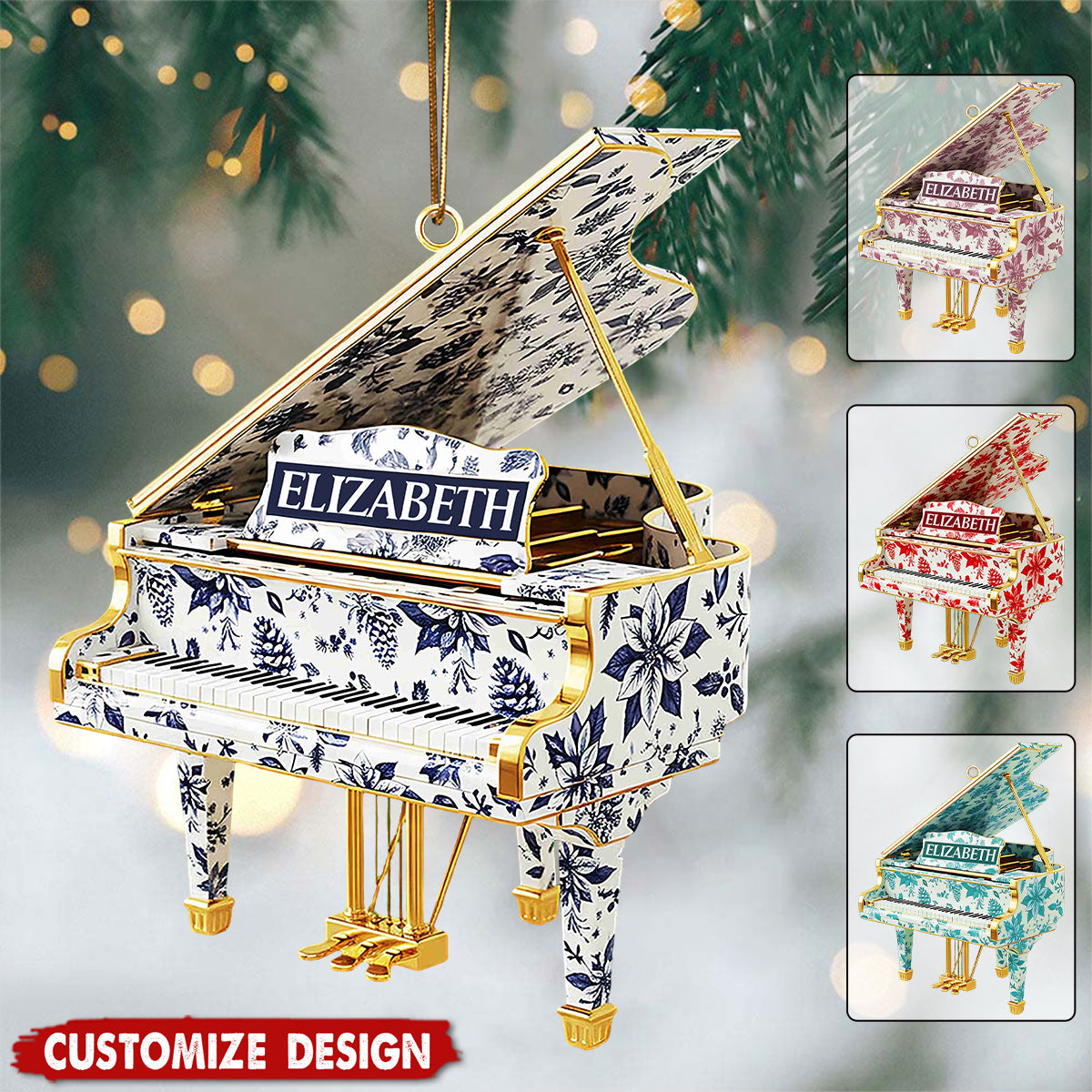 Personalized Piano Christmas Ornament - Gift For Piano Lovers, Musician And Piano Player
