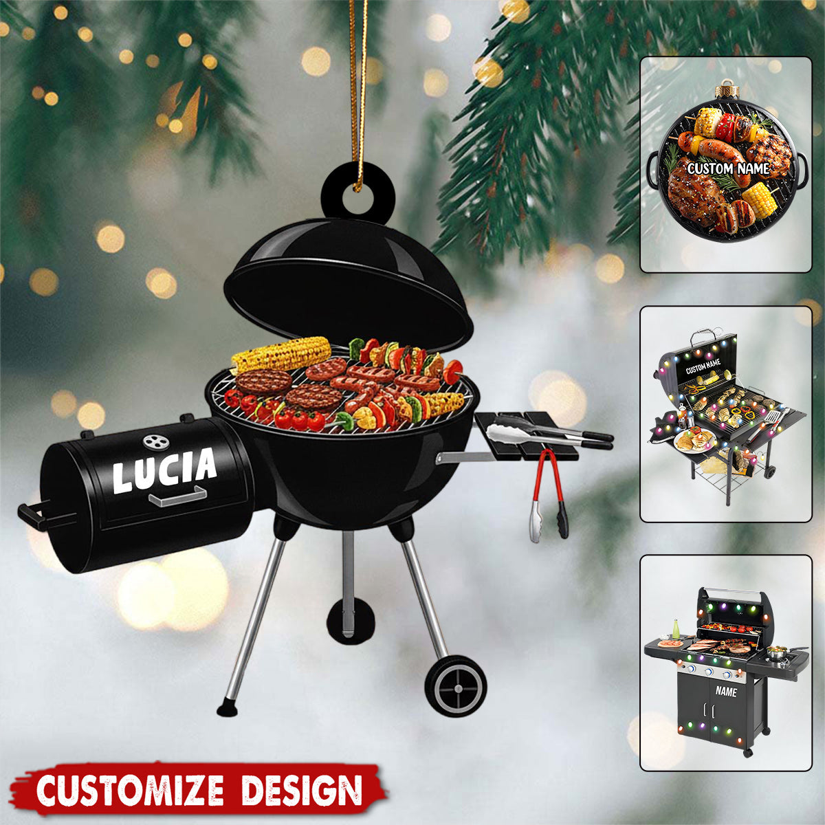 Personalized BBQ Grill Christmas Ornament - Gift For Grill Masters