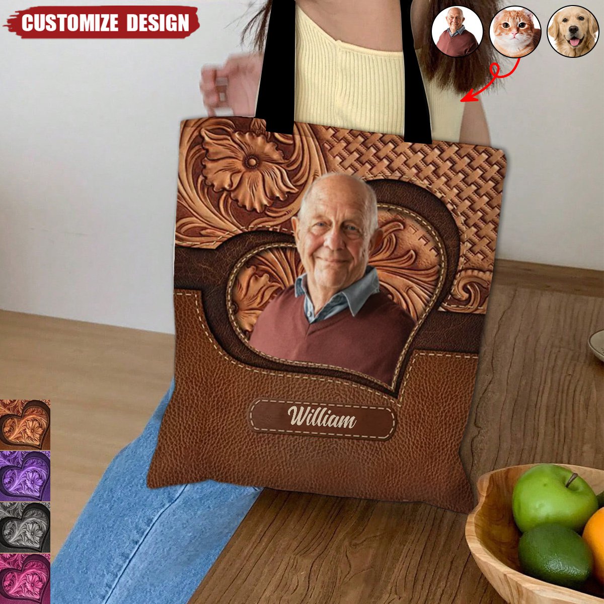 My Heart Of Love-Personalized Tote Bag-Gift For Family And Friends