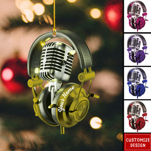 Personalized Microphone Christmas Ornament-Gifts For Sing Lover-New Release