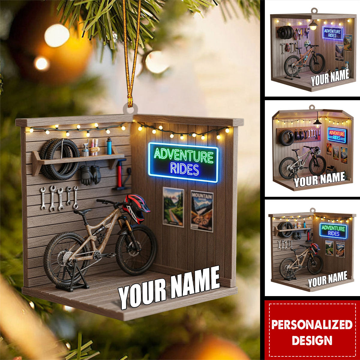 Personalized Mountain Bike Christmas Ornament Gift For Cyclists