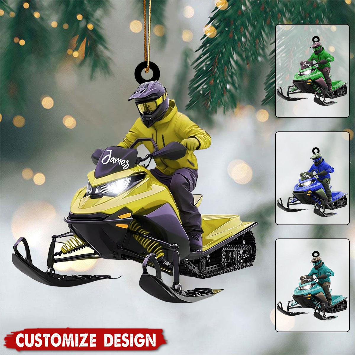 Personalized Snowmobile Rider Christmas - Gift for Rider, Winter Sports Lover