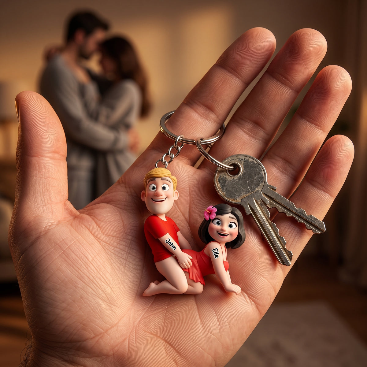 Naughty Personalized Couple Keychain - Gifts For Couple