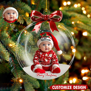 Personalized Photo Baby Christmas Ornament - Gift For Baby