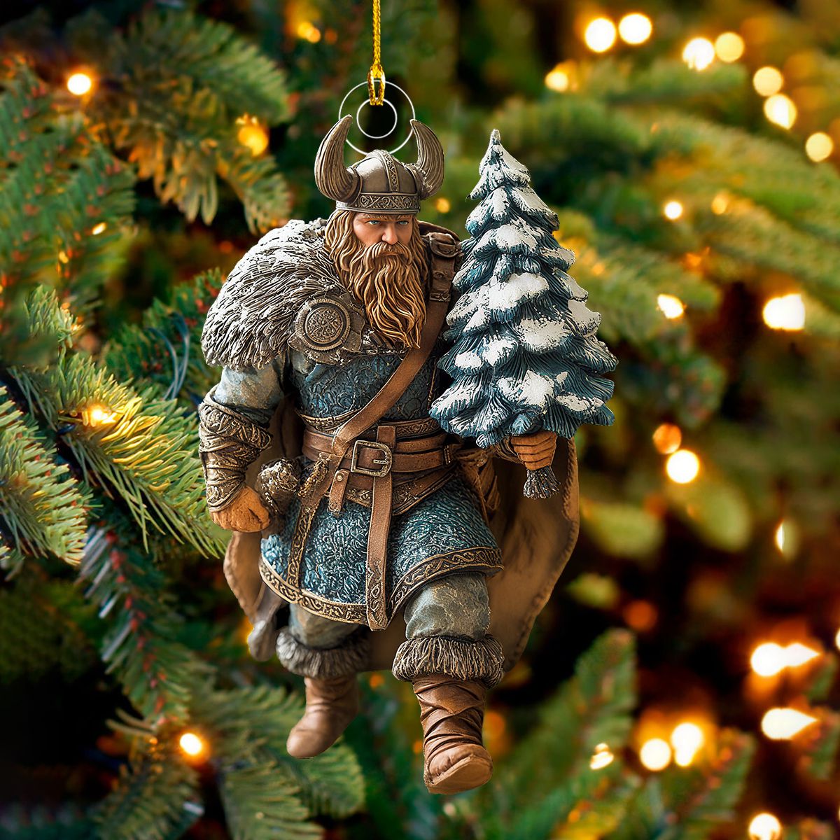 Viking Warrior Christmas Ornament - Gift for Dad