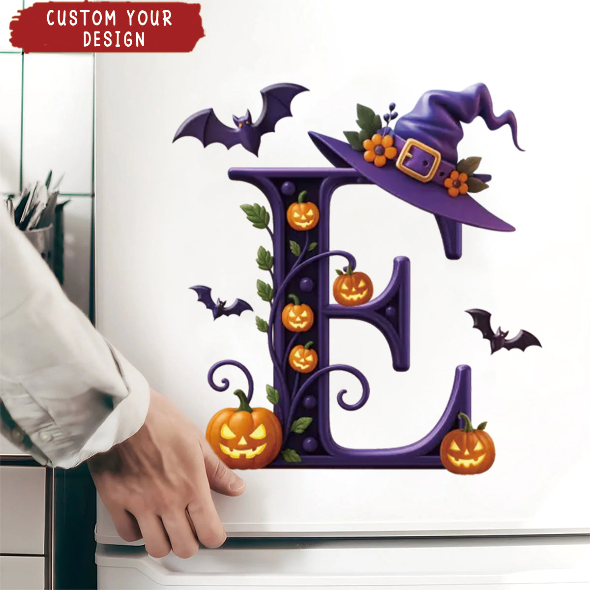 Custom Halloween Letter Decal - Personalized Halloween Witchy Gifts For Besties, Sisters, BFF, Family, Yourself