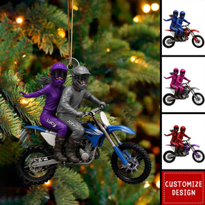 Personalized Motocross Couple Ornament