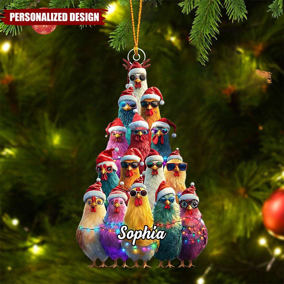 Personalized Chicken Farm Acrylic Ornament-Gift for Farmer