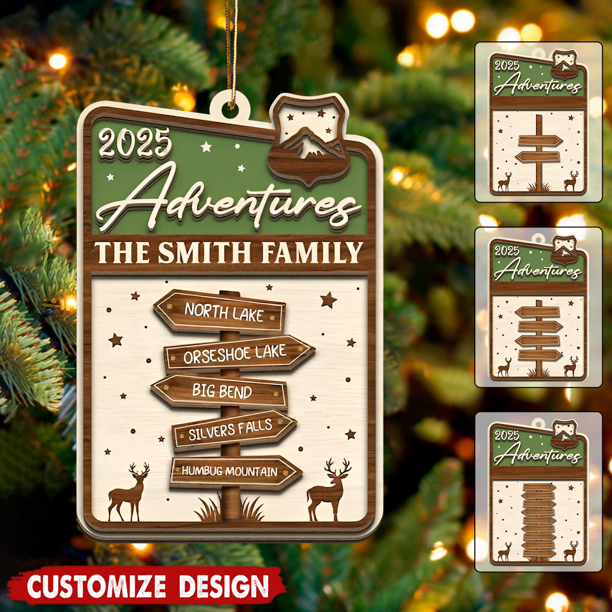 Personalized Family Adventure Christmas Ornament - Gift For Traveler