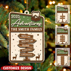 Personalized Family Adventure Christmas Ornament - Gift For Traveler