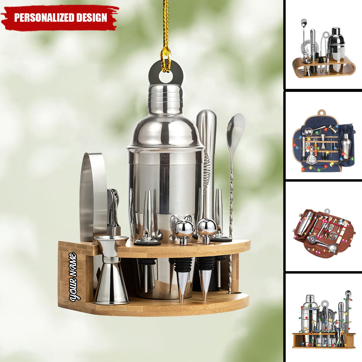 2024 New Release Personalized Alcohol Drink Shaker Ornament