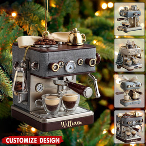Personalized Coffee Machine Ornament