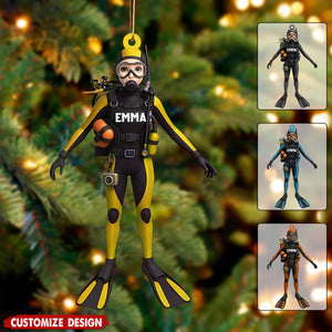 Personalized Scuba Diving Ornament - Gift for Diver