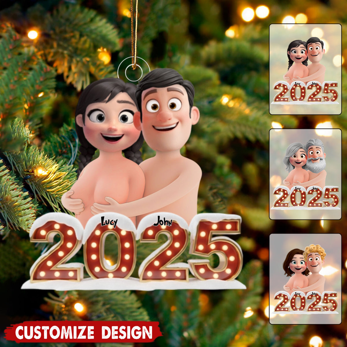 2025 Naughty Couple Ornament Personalized Christmas Gifts