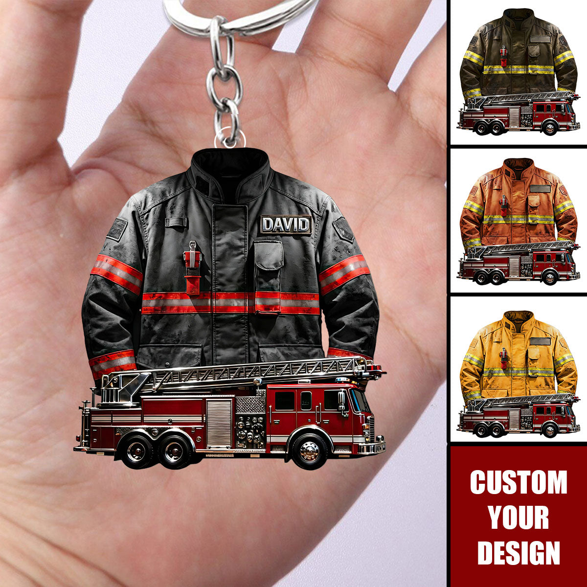 Personalized Firefighter Hero Keychain Gifts For Firefighter