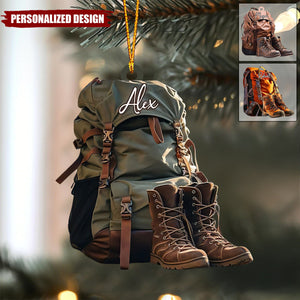 Personalized Hiking Acrylic Christmas Ornament-Gift for Hikers