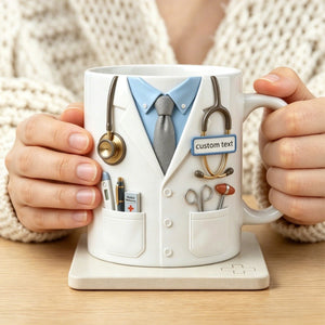 Personalized Doctor White Coat 3D Mug, Gift for Doctor/Nurse/Med Student, Unique Graduation/Thank You Gift