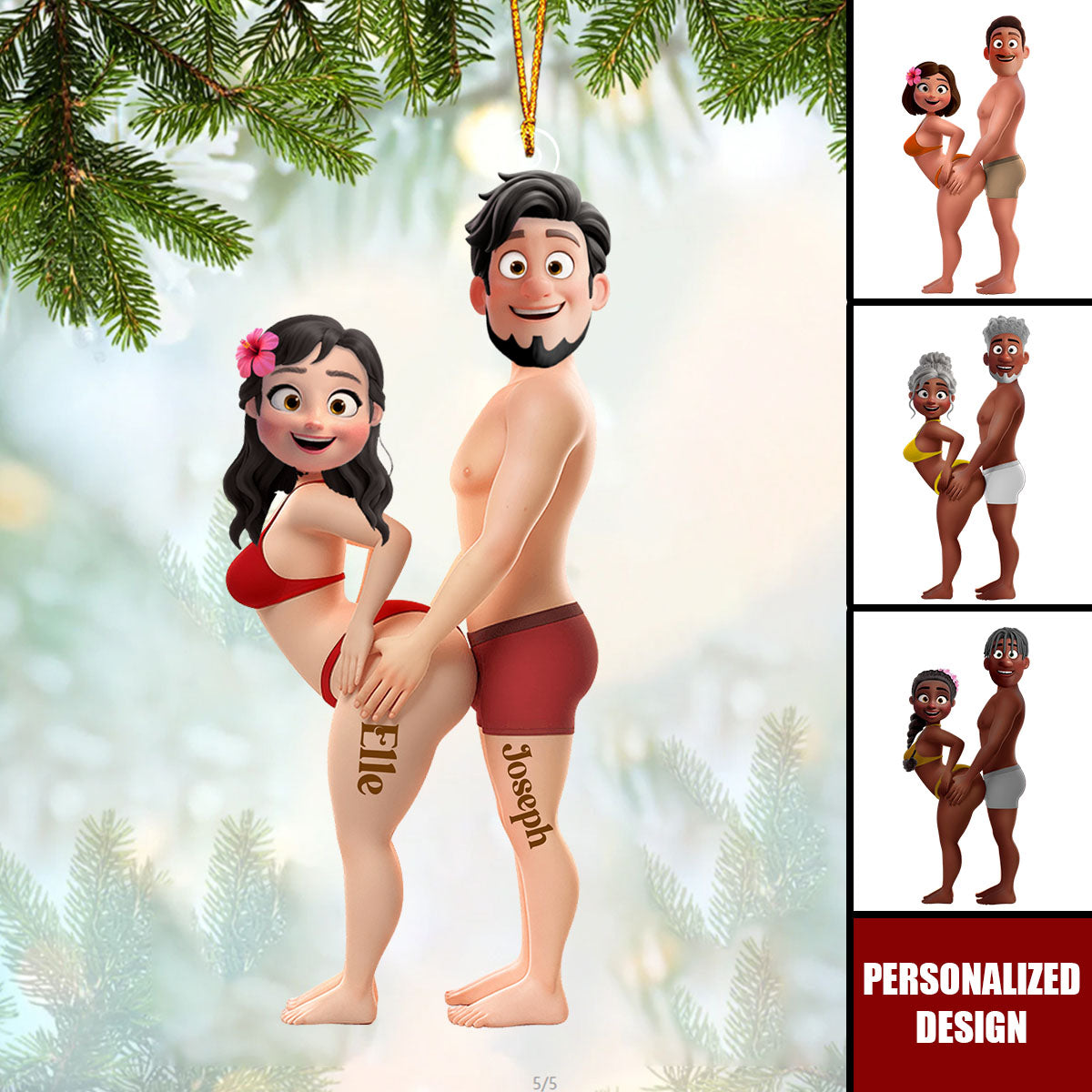 Personalized Naughty Couple Acrylic Ornament-Gift For Couples