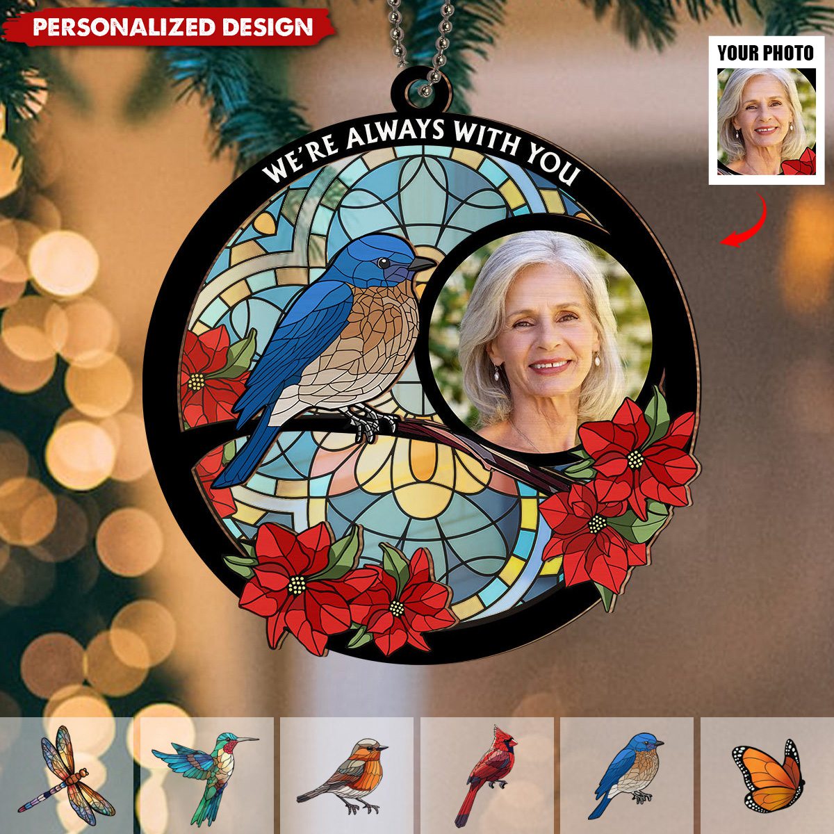 2024 New Release Always With You Memorial Heart - Personalized Custom Suncatcher Ornament