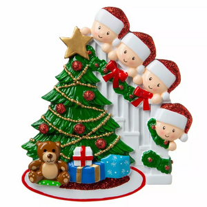 Personalized DIY Peeking Family Christmas Xmas Tree 3D Ornament