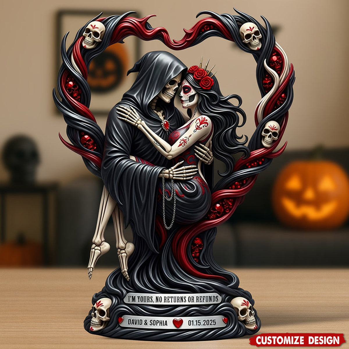 Personalized Love To Death Acrylic Plaque - Gift for Couple