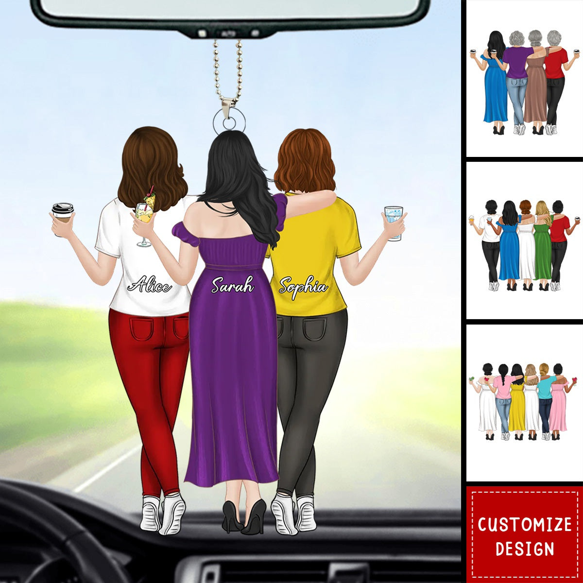 Personalized Friends/Besties/Twins/Sisters Acrylic Ornament - 2024 New Release