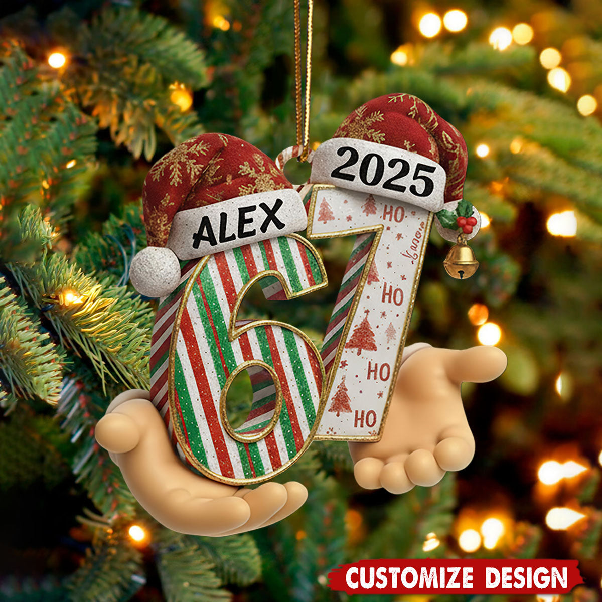 Personalized 67 Funny Ornament