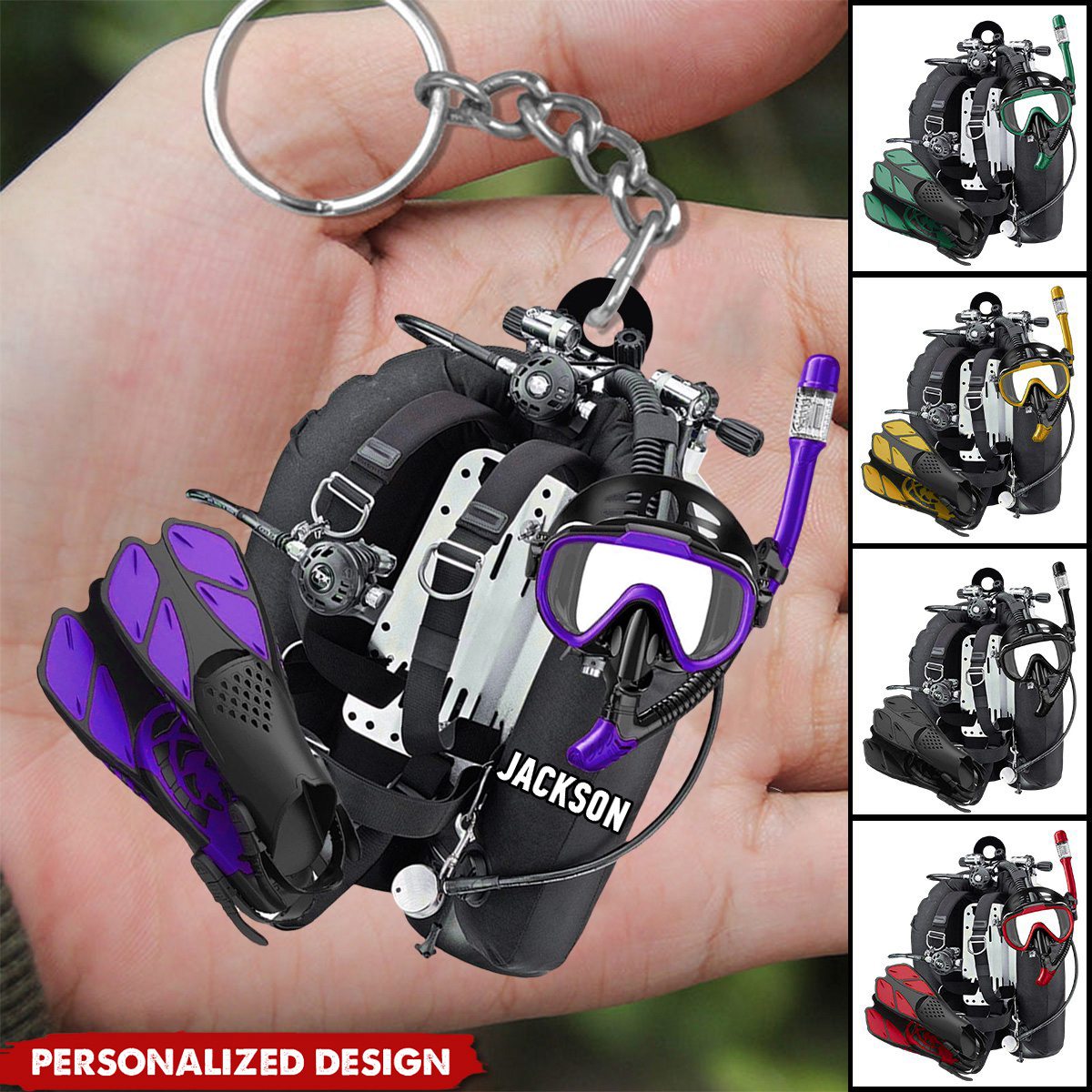 Diver Keychain Personalized Scuba Diving Keychain-Gift For Scuba Diver - New Release ...