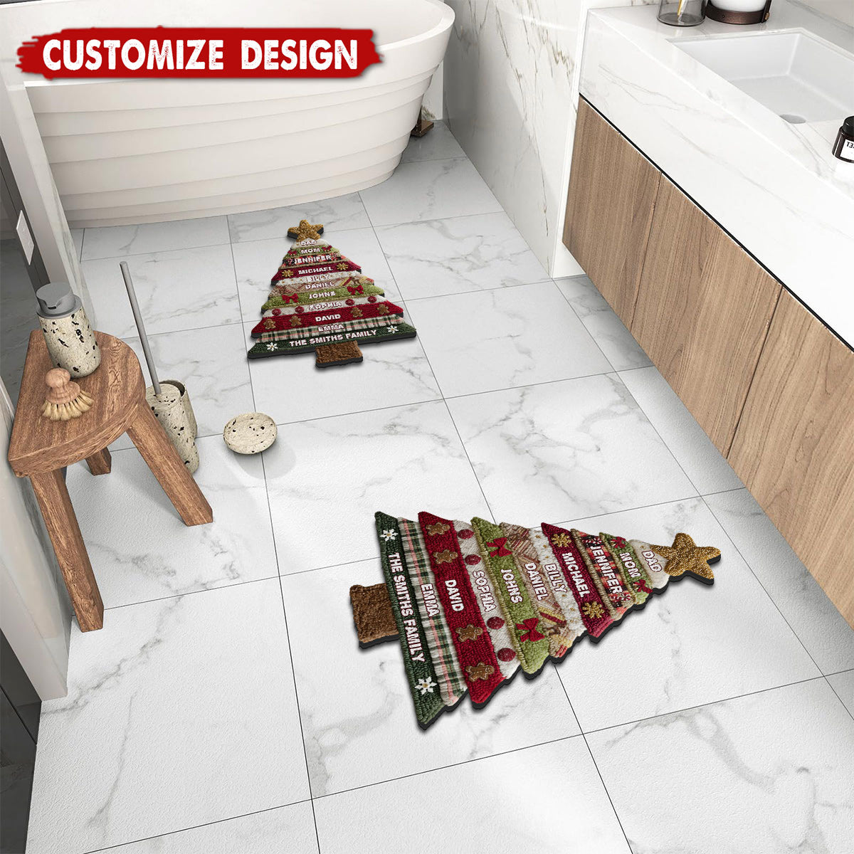 Merry Christmas - Personalized Family Non-Slip Tufted Rug