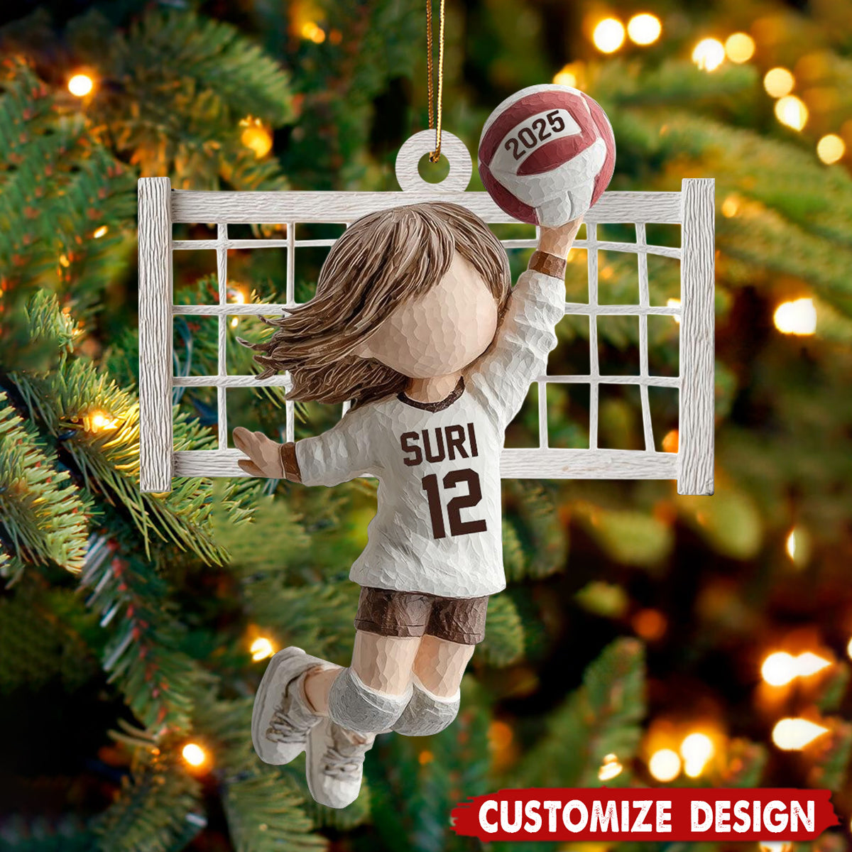 Personalized Volleyball Christmas Ornament - Gift for Girl Volleyball Player