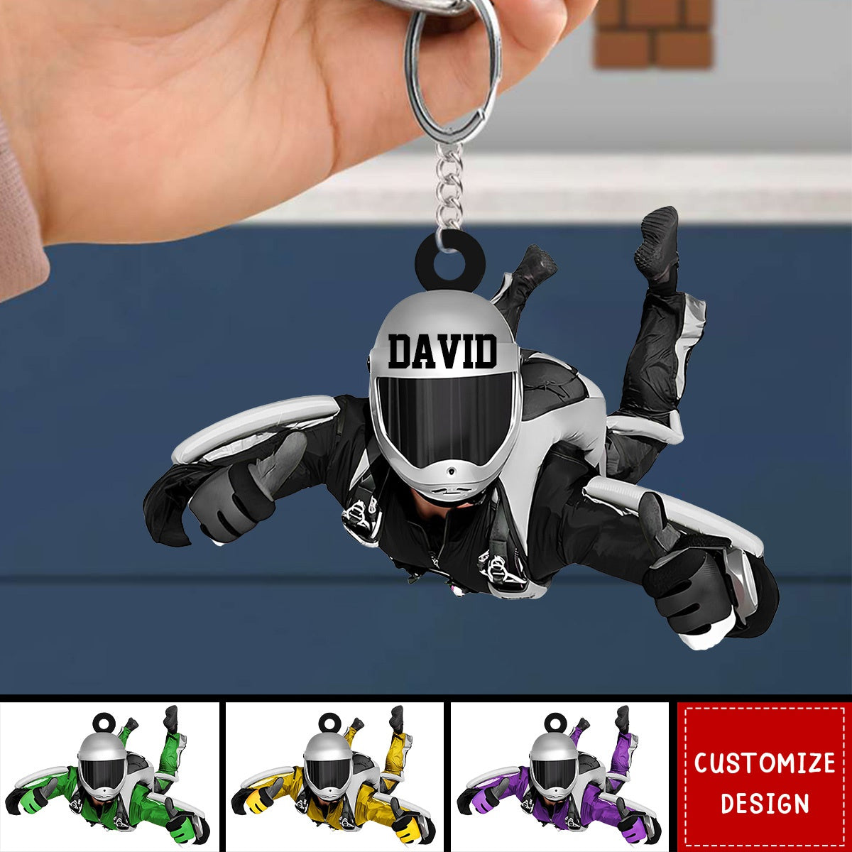 Personalized Skydiving Keychain, Gift For Skydiving Lovers - New Release
